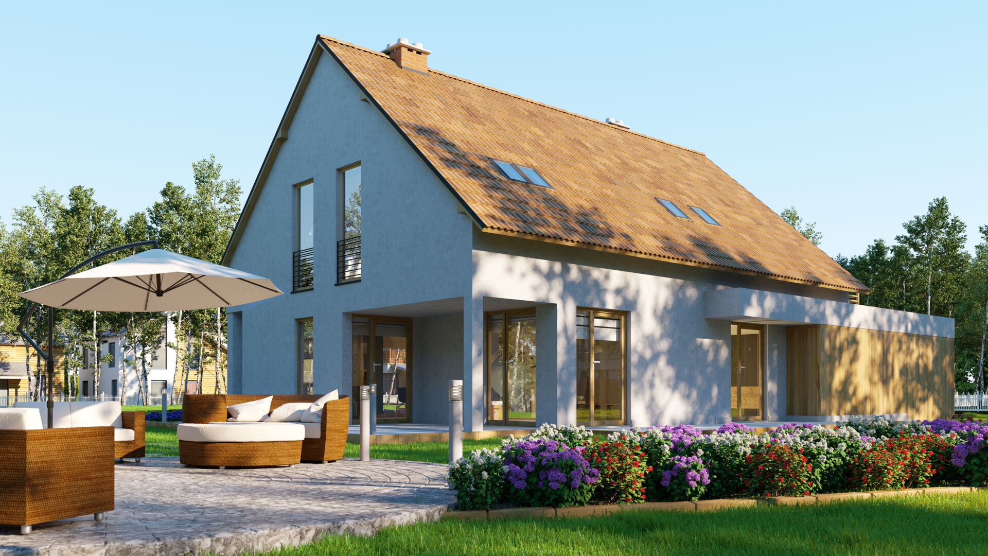 Ein modernes Einfamilienhaus mit Garten und Terrasse in Bautzen. Angeboten durch Immobilien Anders GmbH, Ihrem Partner für Immobilien.